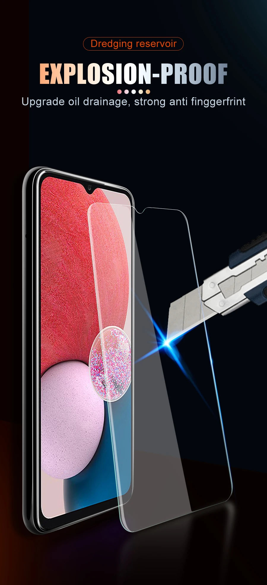 3Pcs Full Tempered Glass For Samsung Galaxy A03 A13 A23 A33 A53 A73 Screen Protector Galaxy M13 M23 M33 M53 HD Protective Film
