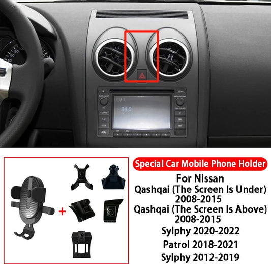 Car Phone Holder For Nissan Qashqai Sylphy Patrol 360 Degree Rotating GPS Special Mount Support Navigation Bracket Accessories