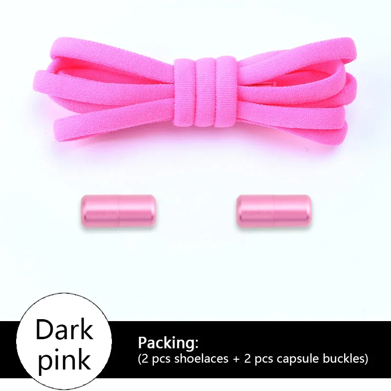 Elastic laces Sneakers Colorful Options No tie Shoelace for Sports Round Shoelaces without ties Kids Adult Shoes  Accessories