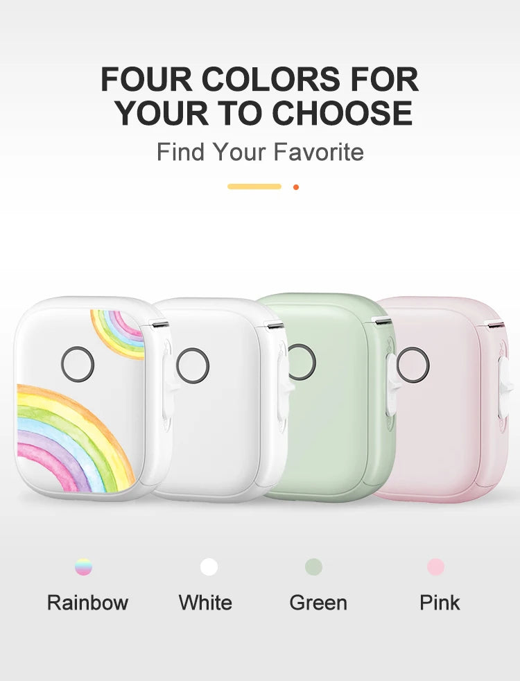 P12 Self Adhesive Sticker Label Printer Portable Labeling Machine Wireless Bluetooth Mini Label Maker with1PK Continuous Paper