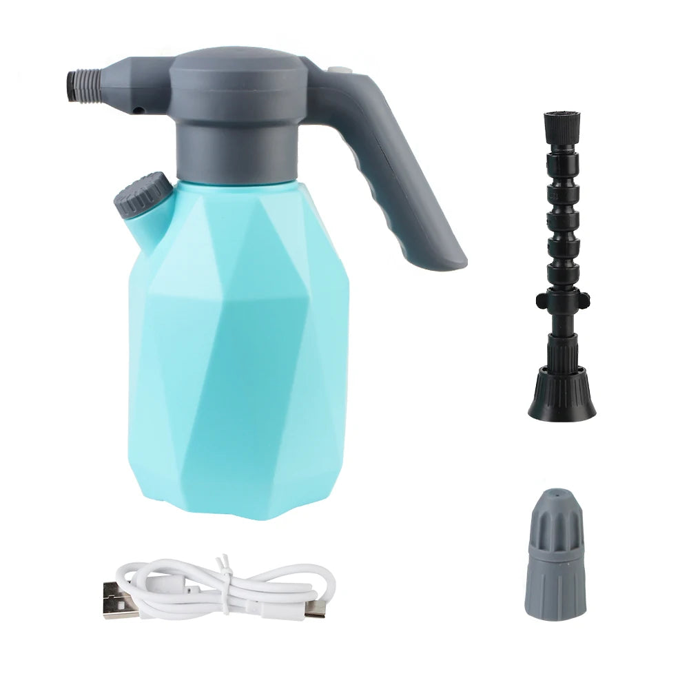2L Bottle Watering Cans Manual Sprayer USB Rechargeable Car Washing Foam Sprinkling Pot Garden Sprayer Bottle