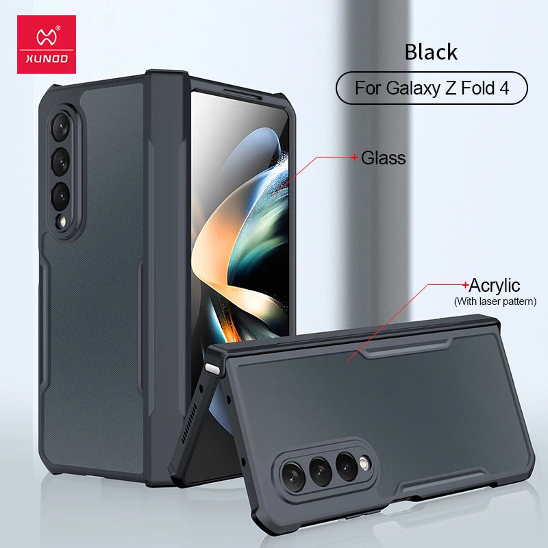 Xundd For Samsung Galaxy Z Fold6 Case For Galaxy Z Fold 6 5 4 3 Phone Cover Shockproof Protective Shell Clear Transparent Cases