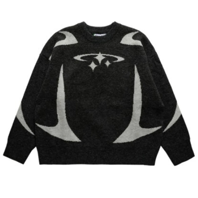 Women's Sweater pullover sweatshirt long sleeve winter vintage print pattern clothes hip hop oversize Anime Knit Sweater EMO