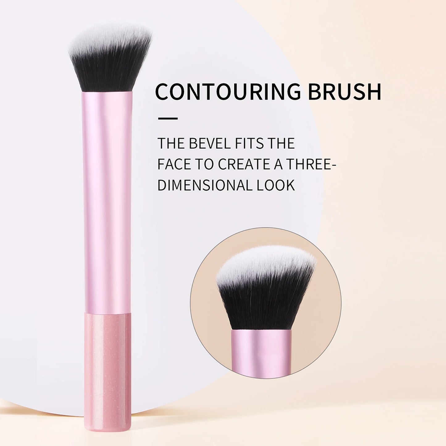Single facial brightening, contouring and contouring brush beauty tool