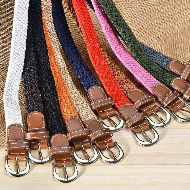 Fashionable Non Perforated Elastic Woven Elastic Waistband for Men And Women, Versatile Decorative Belt
