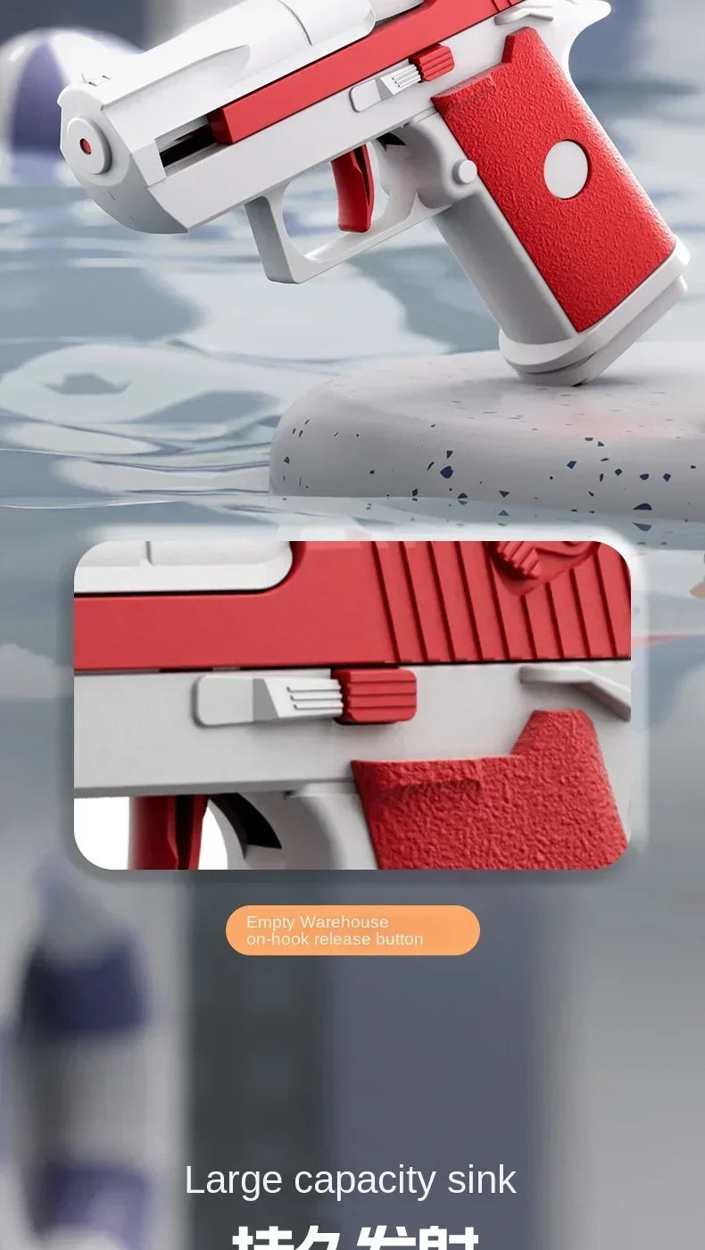 Desert Eagle Large Water Gun Capacity High Voltage Linkage Continuous Fire Glock Summer Water Battle Beach Children's Water Gun