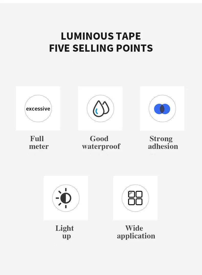 Luminous Tape Luminous Tape Green Warning Ground Light Storage Stair Anti Slip Sticker Reflective Fluorescent Tape