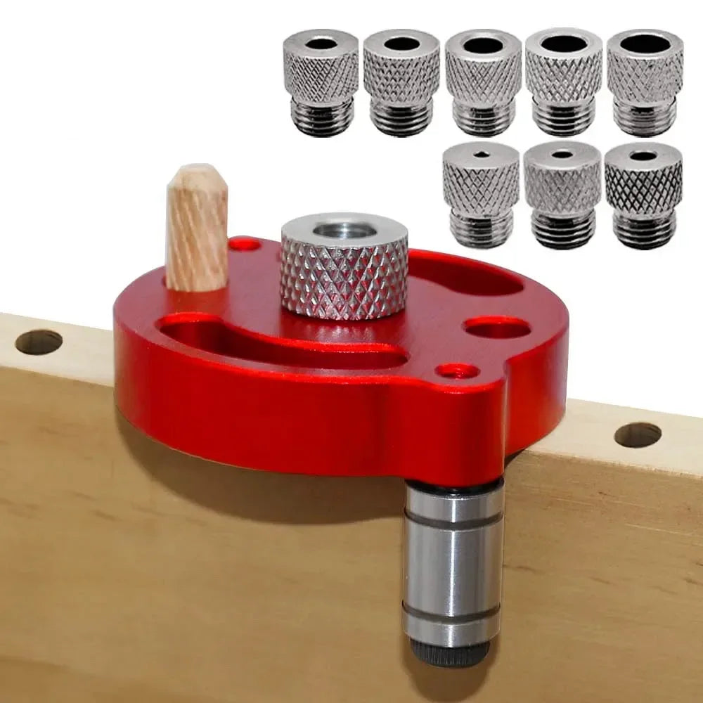 Upgraded 3-10mm Vertical Pocket Hole Jig Self Centering Dowelling Jig Woodworking Alloy Hole Drill Guide Puncher Locator Tools