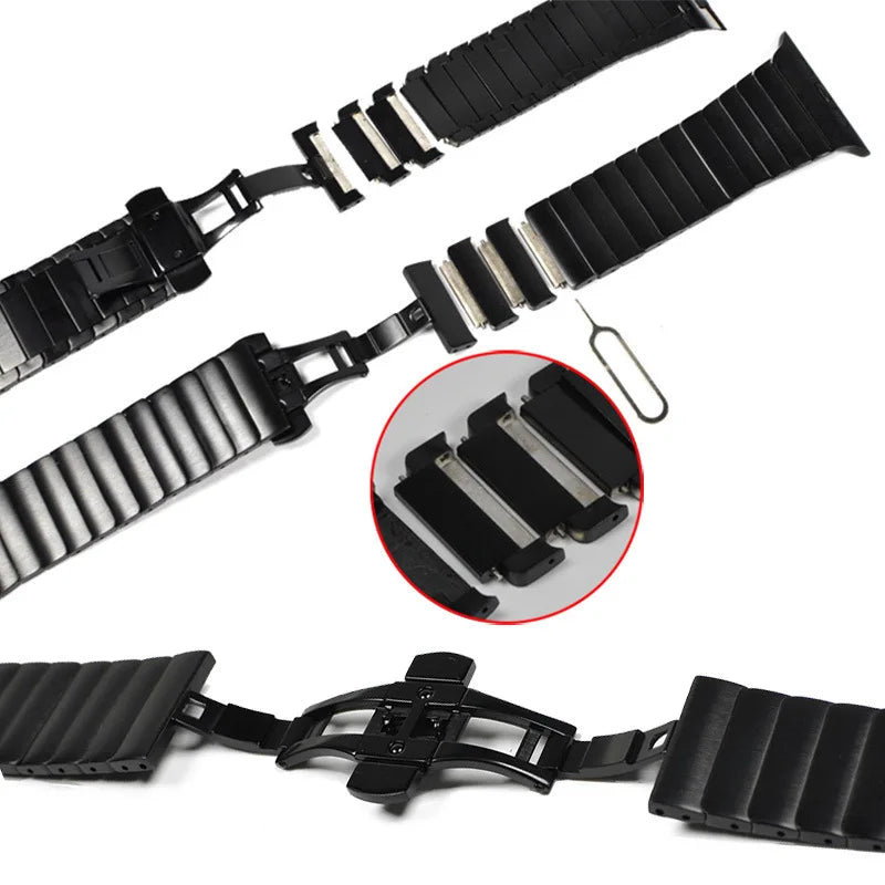 Bracelet Strap For Apple watch Band 40 46 42 44 45 49mm Stainless Steel Wristband For iWatch Series 11/10/9/8/7/6/5/4 SE 3 Ultra