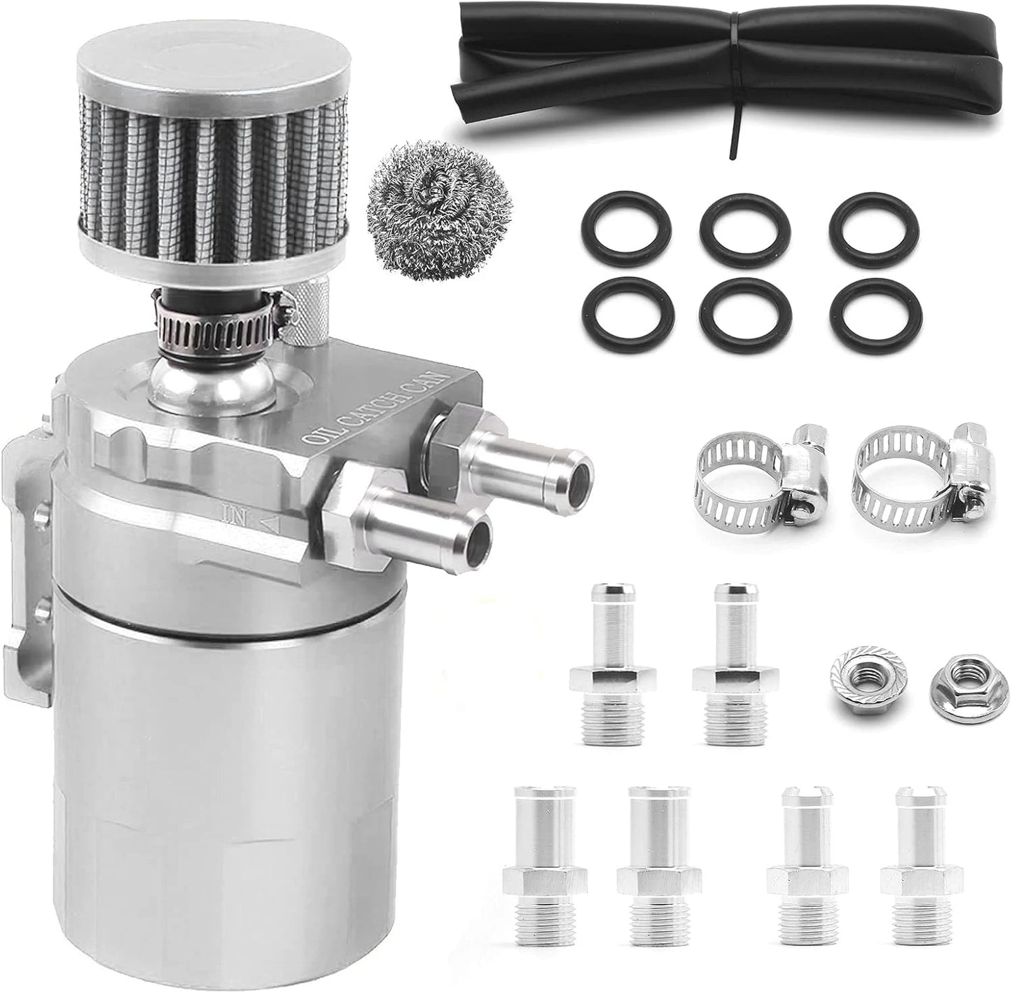 Universal Baffled Aluminum Oil Catch Can Reservoir Tank Oil Tank With Breather Filter OCC-1020A