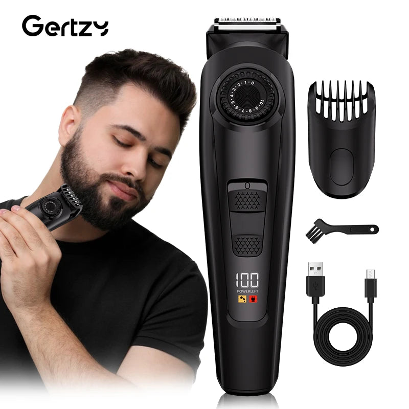 Electric hair clipper kit with digital display, USB rechargeable, multifunctional for home and travel, low voltage operation