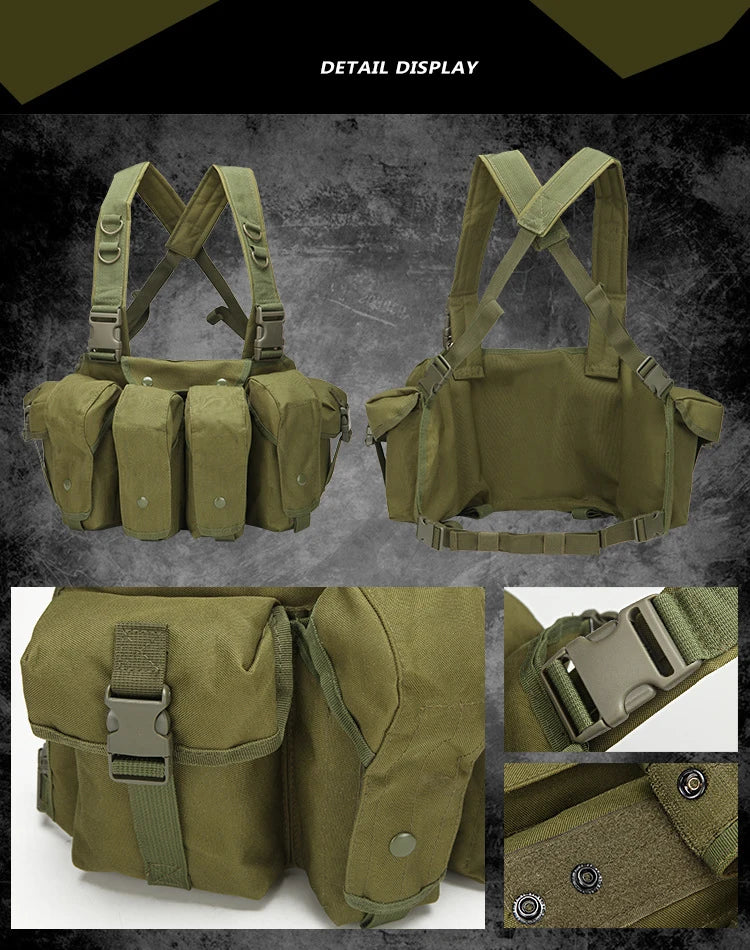 Tactical Vest MOLLE CS Training Equipment Hunting Chest Vest Security Quick Release AK Belly Pocket Vest Hunting Equipment