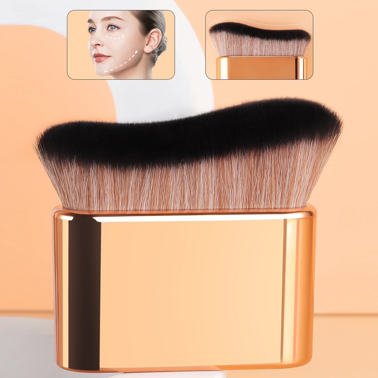 Foundation Brush, 1pcs Plastic Creative	wave Fit Perfectly Cosmetic Brush	at home or On-the-Go