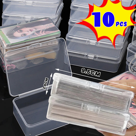 10/3Pcs Transparent Plastic Boxes Playing Cards Container Storage Case Packing Poker Game Card Box Board Games Card Organizer