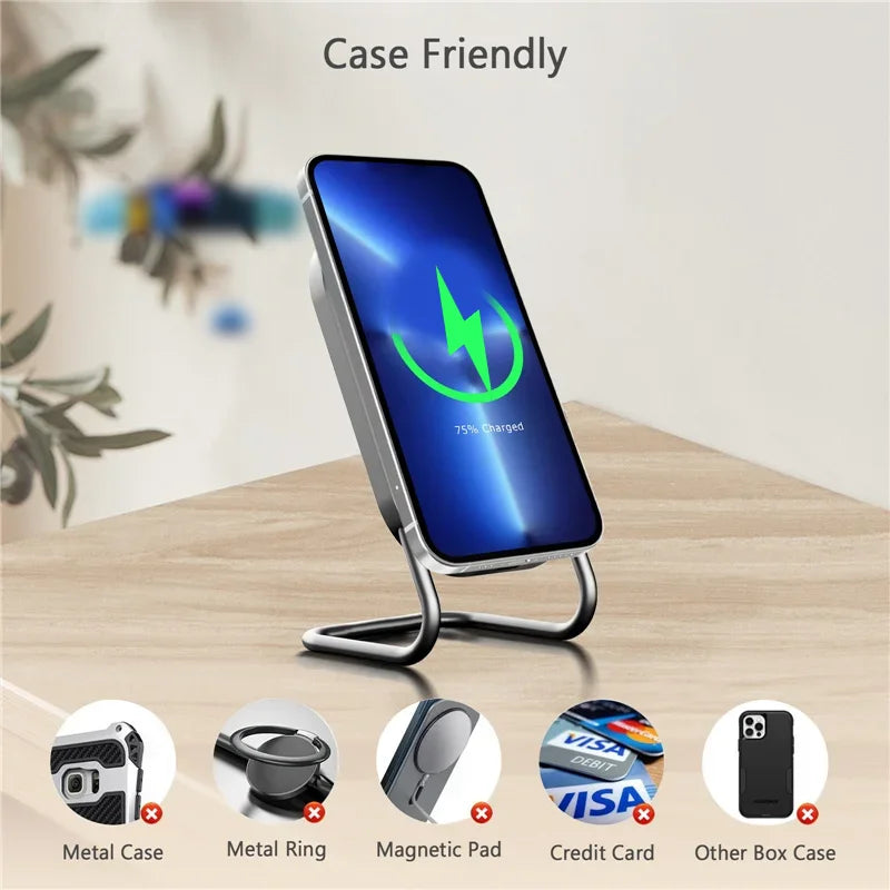 Magnetic Wireless Charger Stand Fast Charging Pad for iPhone 15 14 13 12 Pro Airpods Magnet Phone Chargers Holder Dock Station