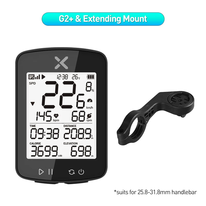 XOSS G2 GPS Bike Computer Wireless Cycling Speedometer Road Bike MTB USB C IPX7 Waterproof Bluetooth Bicycle Computer Odometer