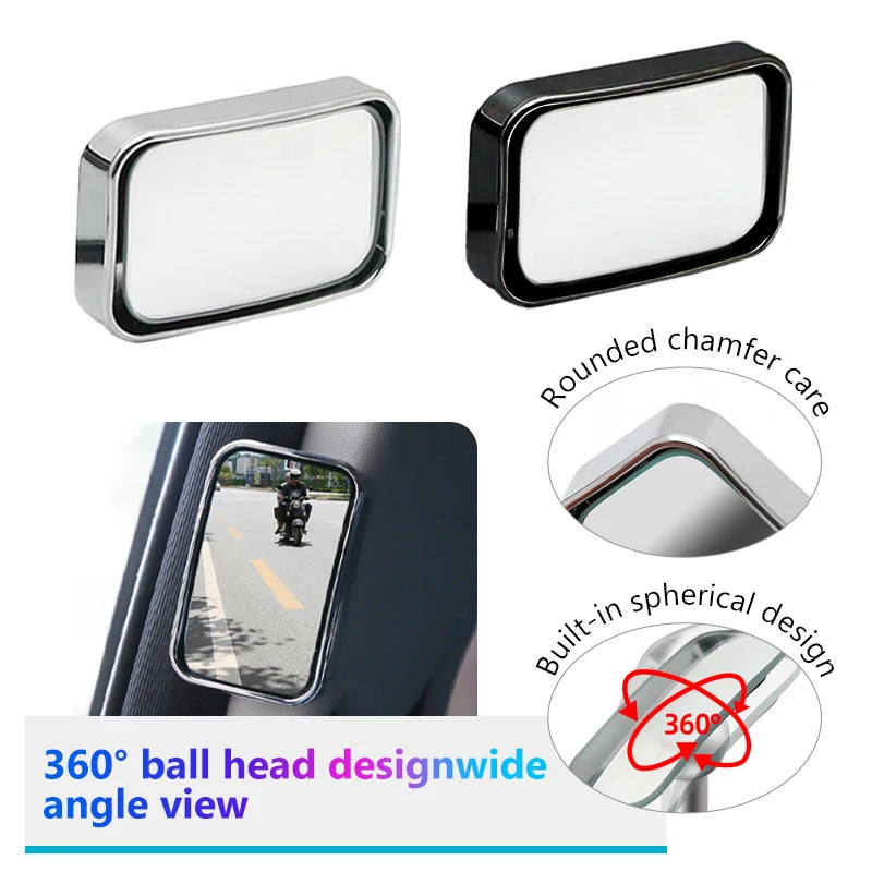 SEAMETAL Car Rearview Mirror Auxiliary Blind Spot Wide-angle Mirror Adjustable Mirror Exit The Car Auxiliary Observation Mirror