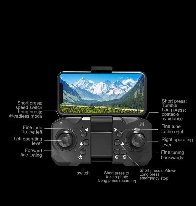 KBDFA New M4 RC Drone 4K Professinal With Wide Angle Triple HD Camera Foldable RC Helicopter WIFI FPV Height Hold Toy Drone