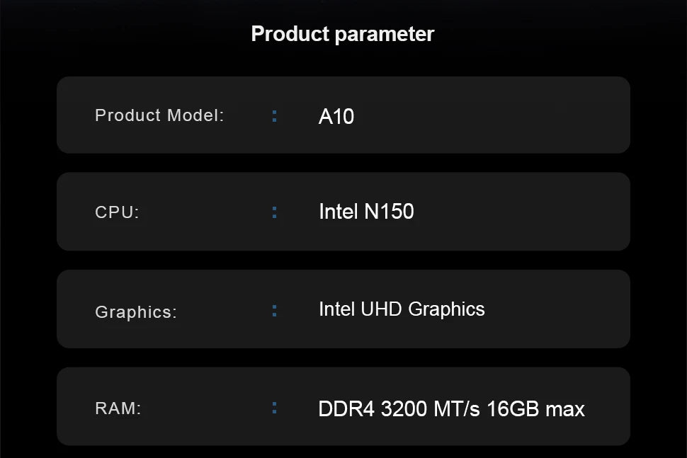T10 Mini PC Intel Alder Lake N150 Windows 11 Ultra Small Pocket Computer 4K 60Hz Output  Wifi5 BT4.2