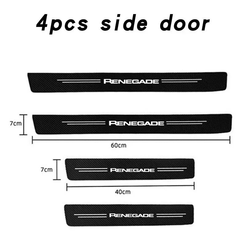 Car Carbon Fiber Threshold Protective Film Anti Scratch Waterproof Car Stickers Rear Bumper Guard For JEEP RENEGADE accessories