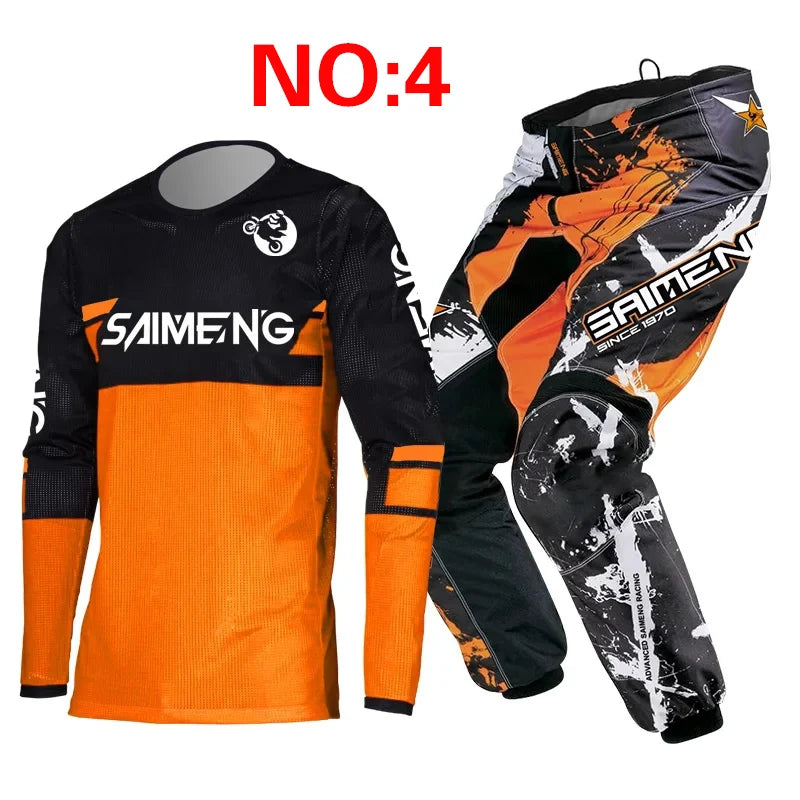 SIZE 20 22 24 26 28 saimeng children's enduro motocross gear set mx jersey pants motorcycle kits mtb Off Road youth racing suit