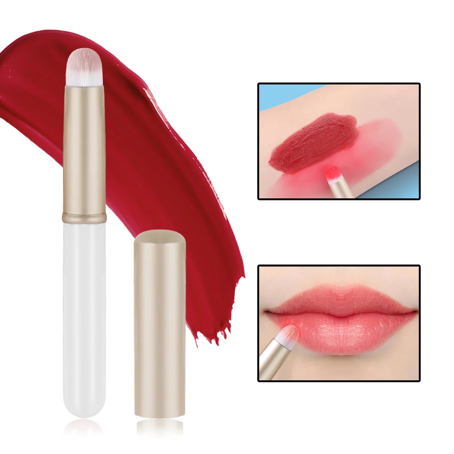 lip brush,1pcs Plastic Neutral Portable Multifunctional Cosmetic Brushes For Making Up Supply