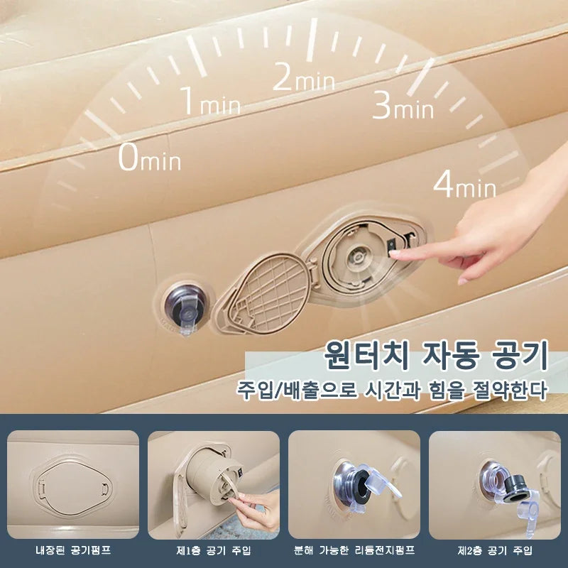 Glamping mats PVC inflatable sleeping mattress luxury 2 person camping bed mat built-in pump thicken mat interior air mattress