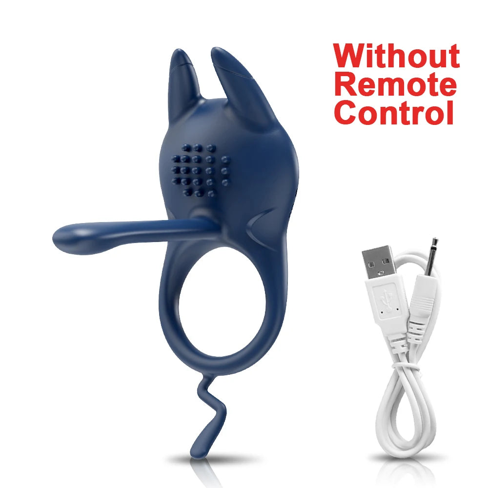Vibrating Cock Ring for Men Remote Control Penis Ring Ejaculation Delay Chastity Cage Clitoris Stimulation Sex Toy for Couples