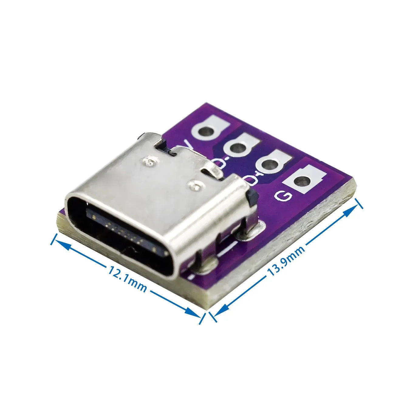 USB3.1 16P to 2.54 high current power conversion board is inserted on both sides of the TYPE-C motherbase test board