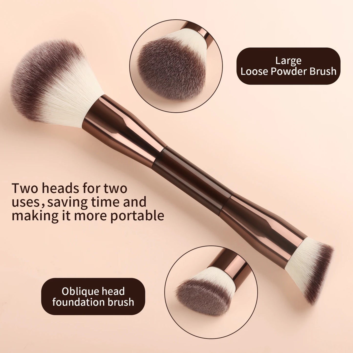 7pcs Double Head Face Makeup Brush Soft Fiber Hair Highlight Fashion Design Versatile Angled Brush for Precise Application Found