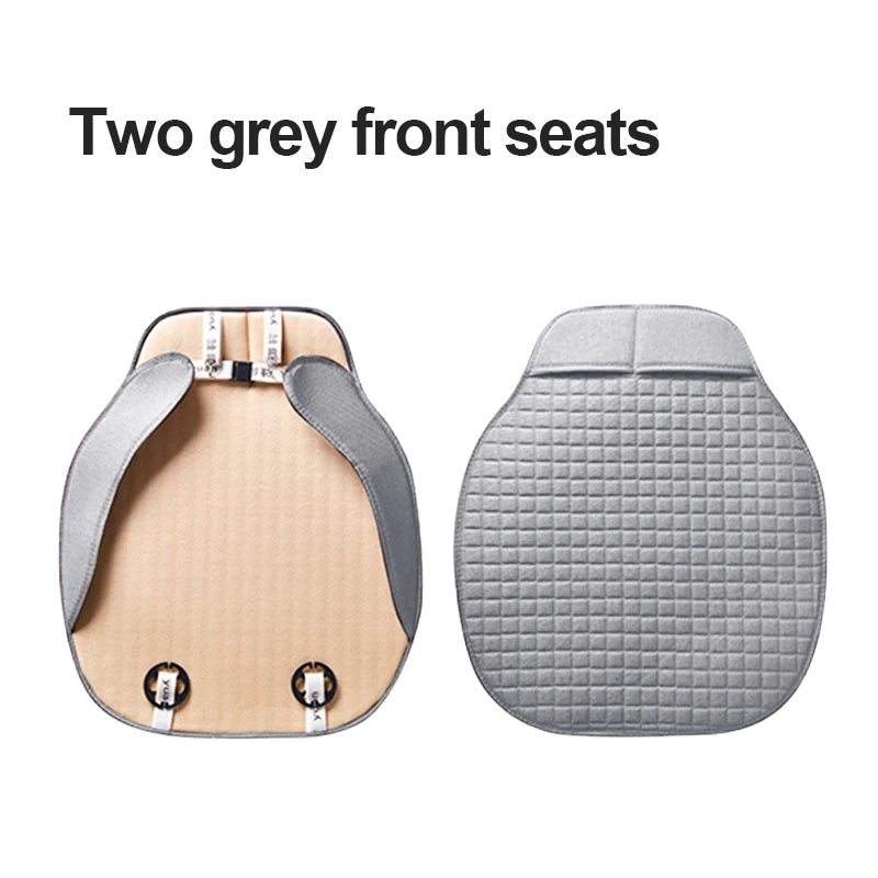 Flax Car Seat Cover Four Seasons Front Rear Linen Fabric Cushion Breathable Seat Protector Mat Pad for Auto Interior Accessories