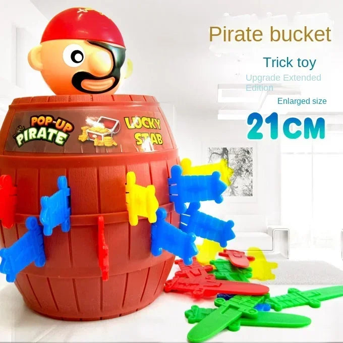Big Knife Insertion Pirate Bucket Uncle Wooden Bucket Uncle Sword Insertion Creative Trick Table Game Pirates Bring 24 Swords