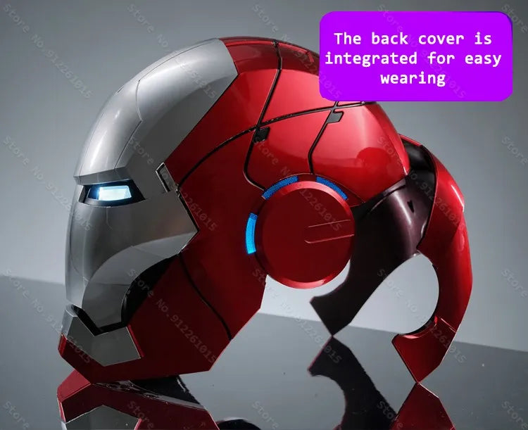 Iron Man Mk5 Helmet 1:1 Scale Electric Voice Activated Wearable Mask With Automatic Opening Closing Adult Toy Gift Collectible