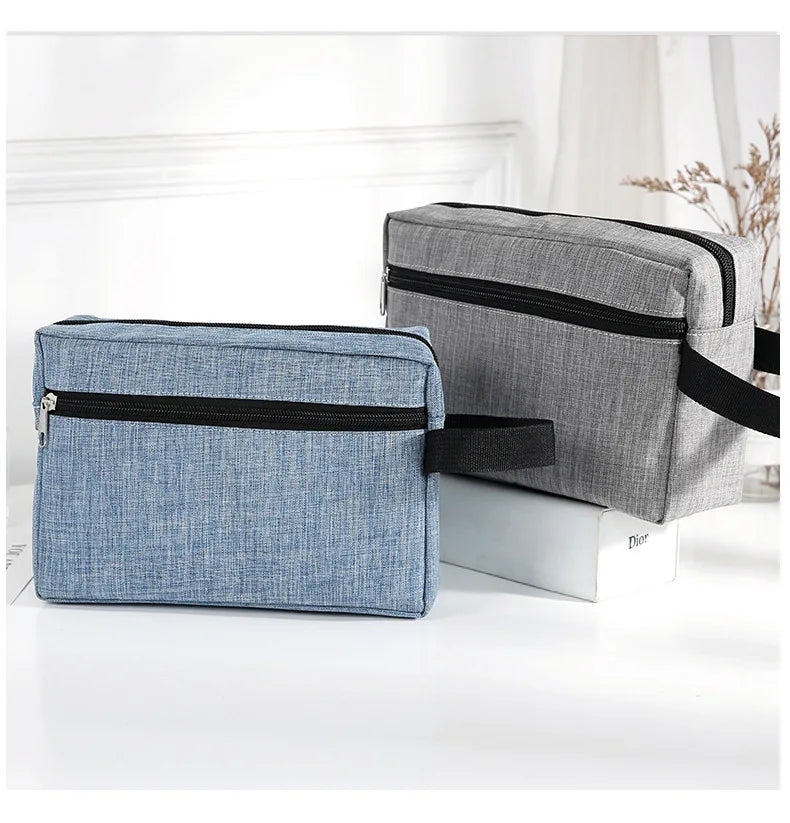 Multifunctional Simple Waterproof Oxford Cloth Cosmetics Bag Thickeneded Double-layer Cosmetic Bag Large Capacity Portable St...