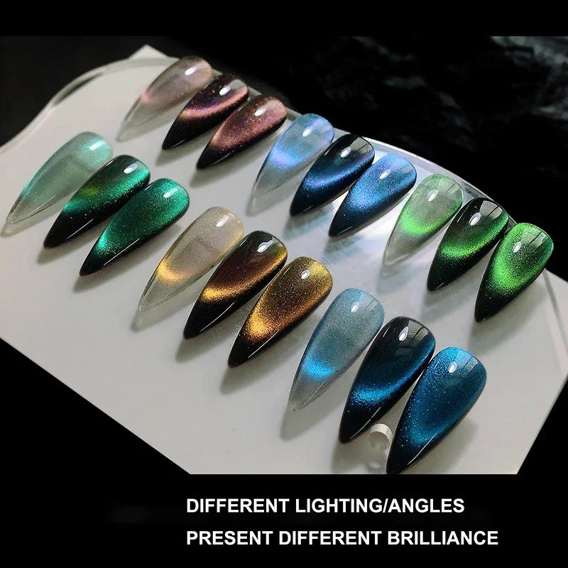 8ml 9D Rainbow Cat Eye Magnetic Nail Gel Phototherapy Adhesive Semi Permanent Nail Art Manicure Soak Off LED UV Gel