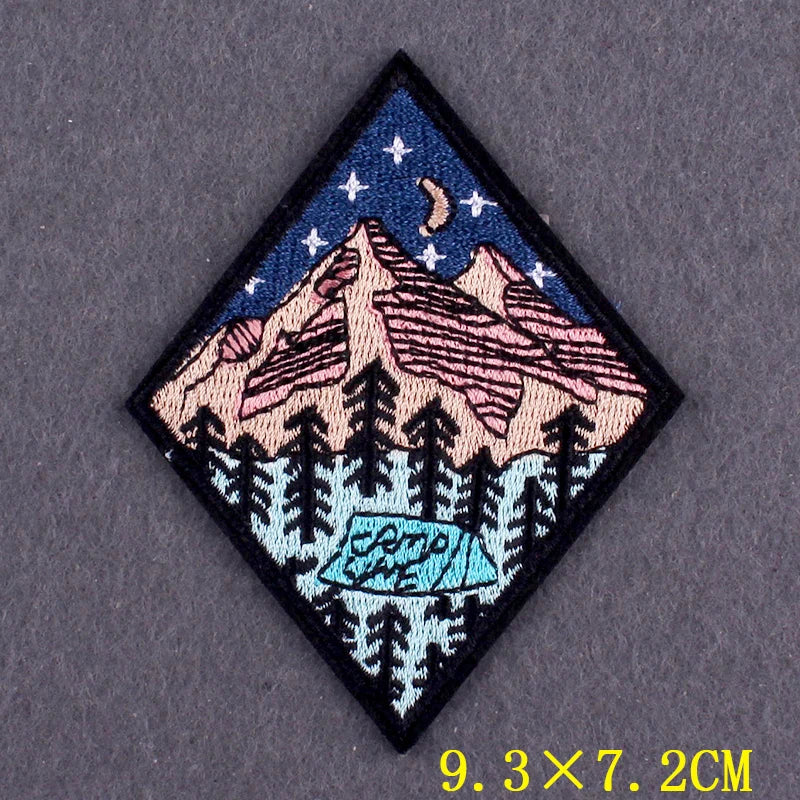 Hiking Adventure Patches For Clothing Stickers DIY Hook Loop Badges Camping Embroidery Patch Iron On Patches On Clothes Stripes