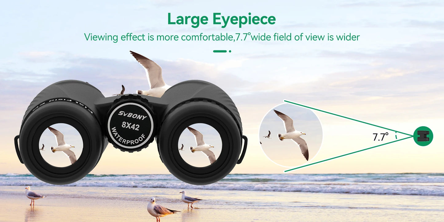 Svbony SA205 Binoculars ED Flat-field 8X42/10X42 Professional IP67 Waterproof BAK4 Twist-up Eyecups for Travelling Bird Watching