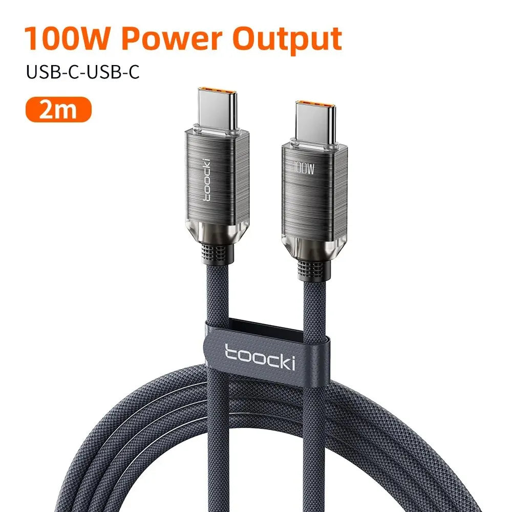 Toocki USB Type C to Type C Cable 100W Fast Charging for iPhone 15 Pro Max MacBook Samsung Galaxy Huawei Xiaomi Oneplus POCO
