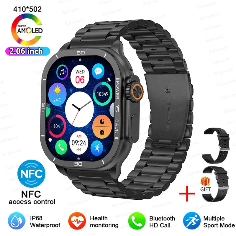 2025 New 49mm Smart Watch Men Women NFC Smartwatch BT Call Waterproof Wireless Charging AMOLED Screen Watch Ultra2 For Apple IOS