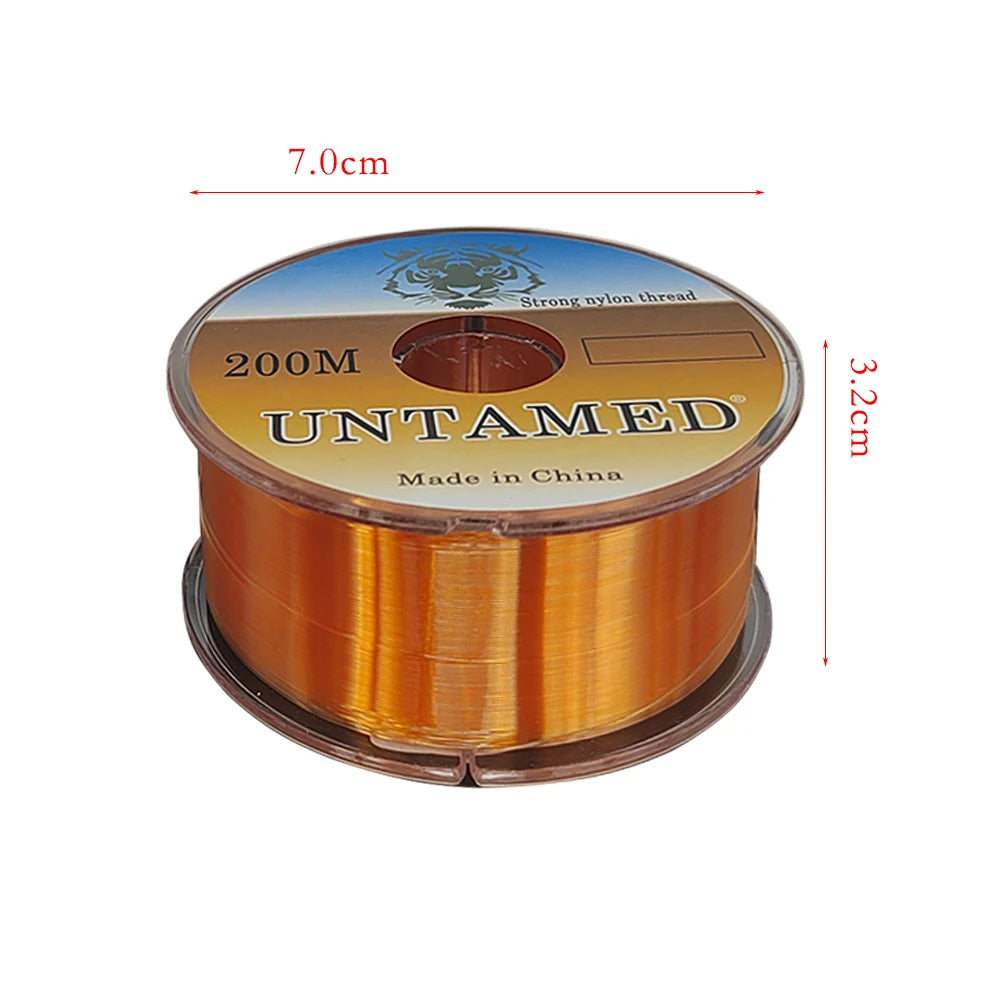 UNTAMED brand fishing line 200m, wear-resistant and strong tensile nylon line suitable for various water bodies