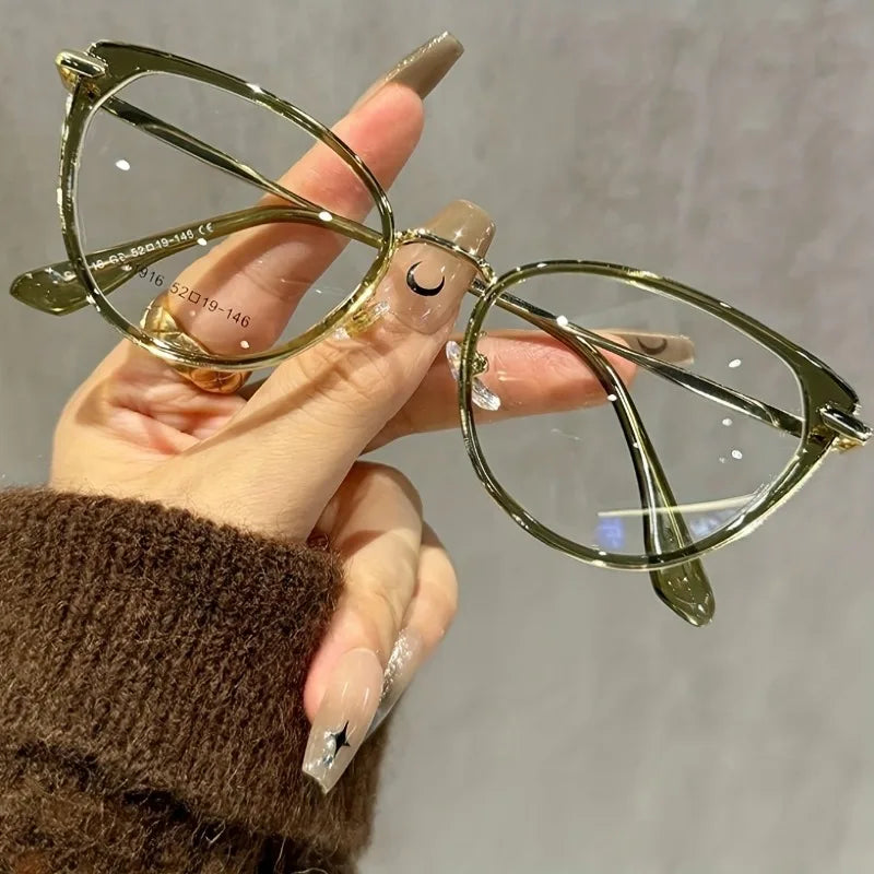 Women's Y2K Anti-Blue Light Glasses Oval frame Lightweight Frames Statement Frames