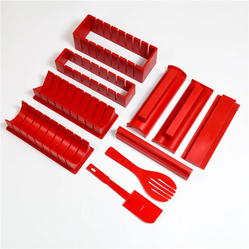 3/10Pieces Sushi Molds 10Shapes Sushi Rice Making Kit Easy Home DIY Sushi Tool Kitchen for Beginners Instruction Manual Included