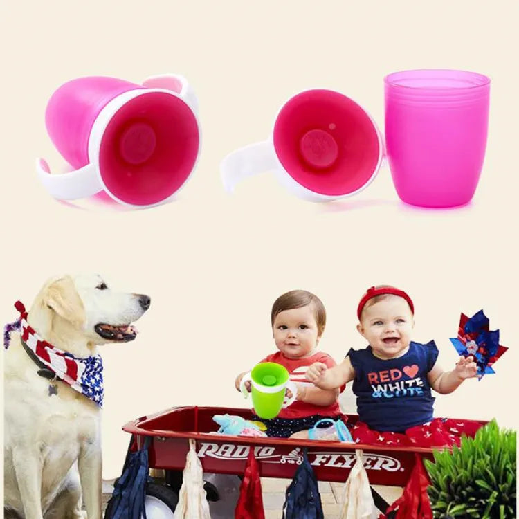 Baby Water Cups 360 Degrees Rotated Baby Learning Drinking Cup with Double Handle Flip Lid Leakproof Infants Water Cups Bottle