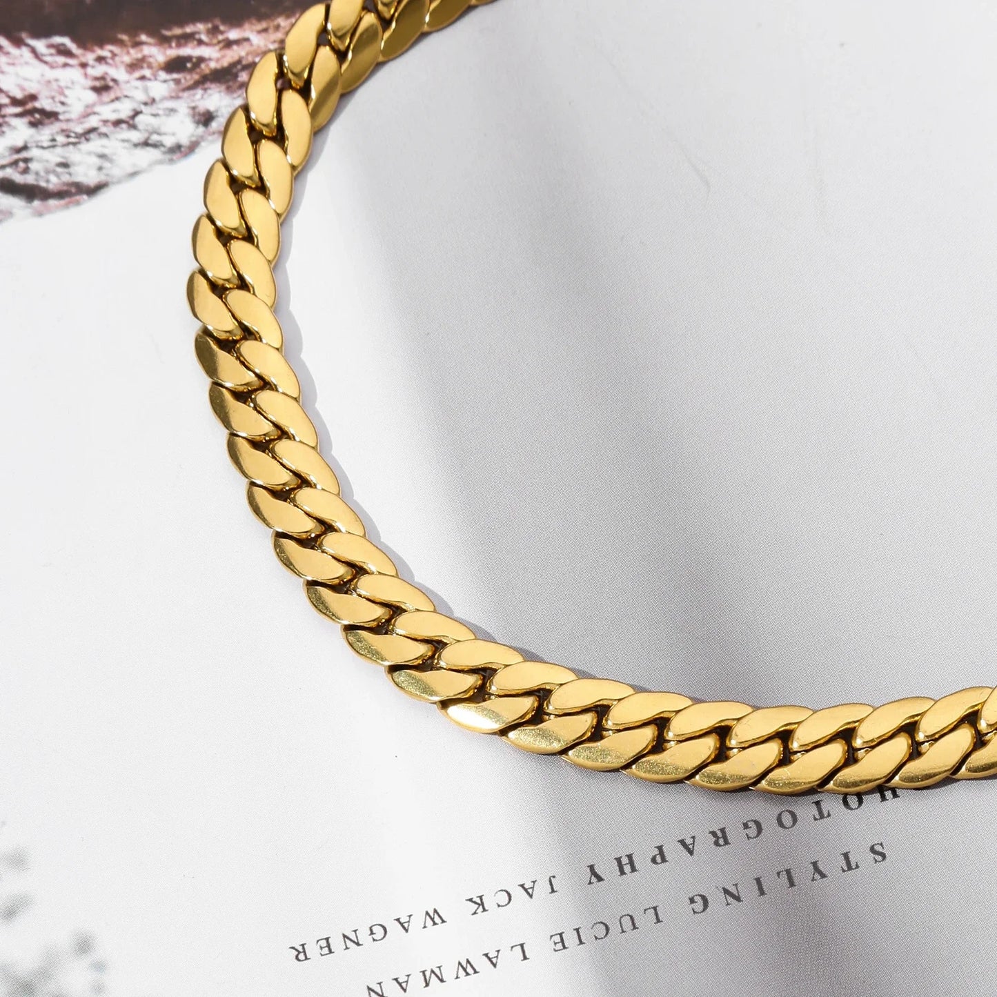 3-8MM Width Stainless Steel Chain Necklace For Men Women Gold Color High Quality Waterproof Choker Hip Hop Jewelry Gift