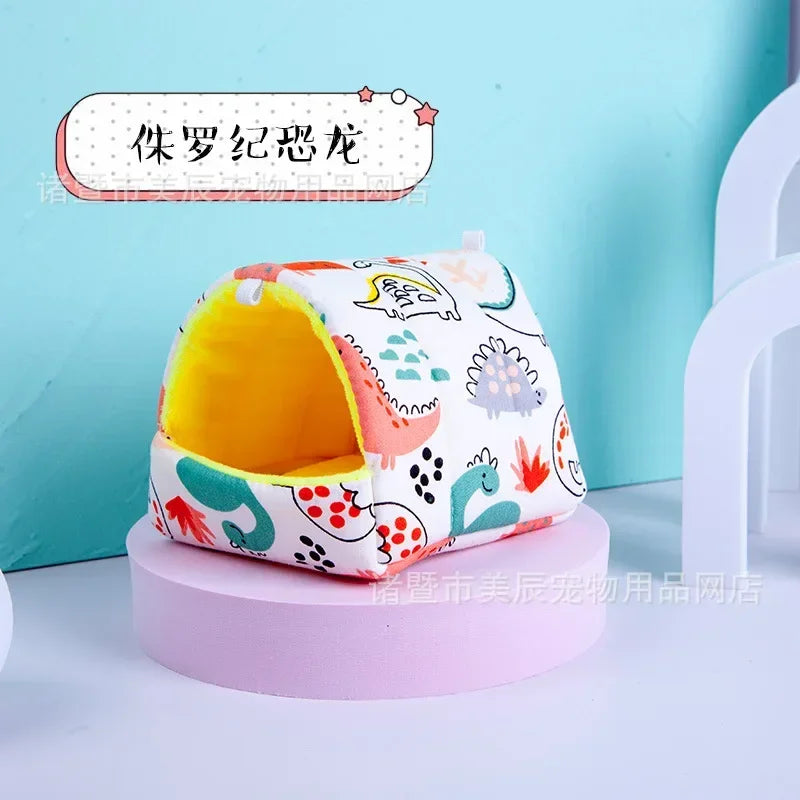 Hamster House Guinea Pig Nest Small Animal Sleeping Bed Winter Warm Cotton Mat Soft Accessories For Rodent Guinea Pig Rat Rodent