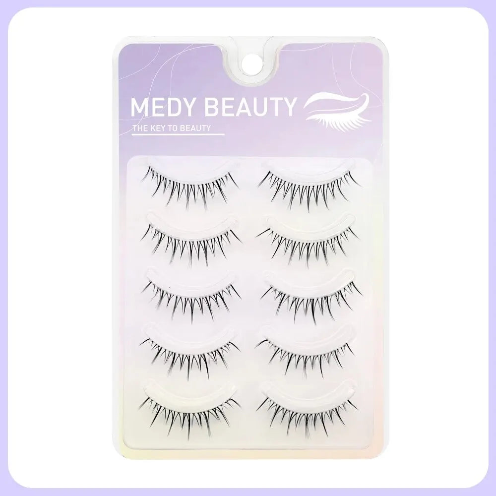 5Pairs Lashes Premade Fan A/M Shape 3D Spikes Cluster Eyelash Mix Extension Makeup Super Natural Wispy DIY Premade Peduncle