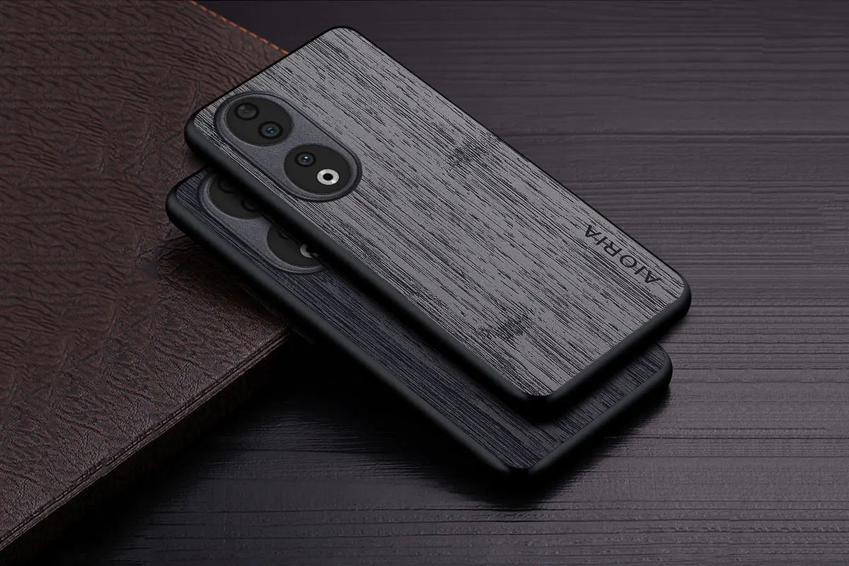 Case for Honor 90 90 Lite funda bamboo wood pattern Leather phone cover Luxury coque for Honor 90 Lite case capa