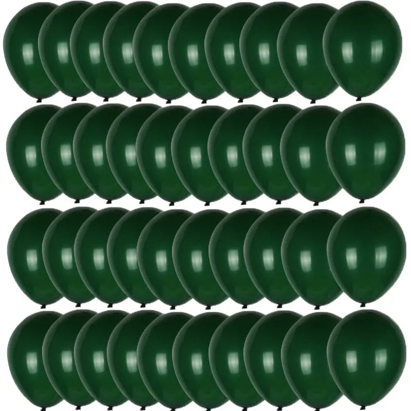 40pcs Retro Dark Green Balloons Set Confetti Balloon Jungle Safari Animal Birthday Party Decorations Kids Boy Baby Shower Favors