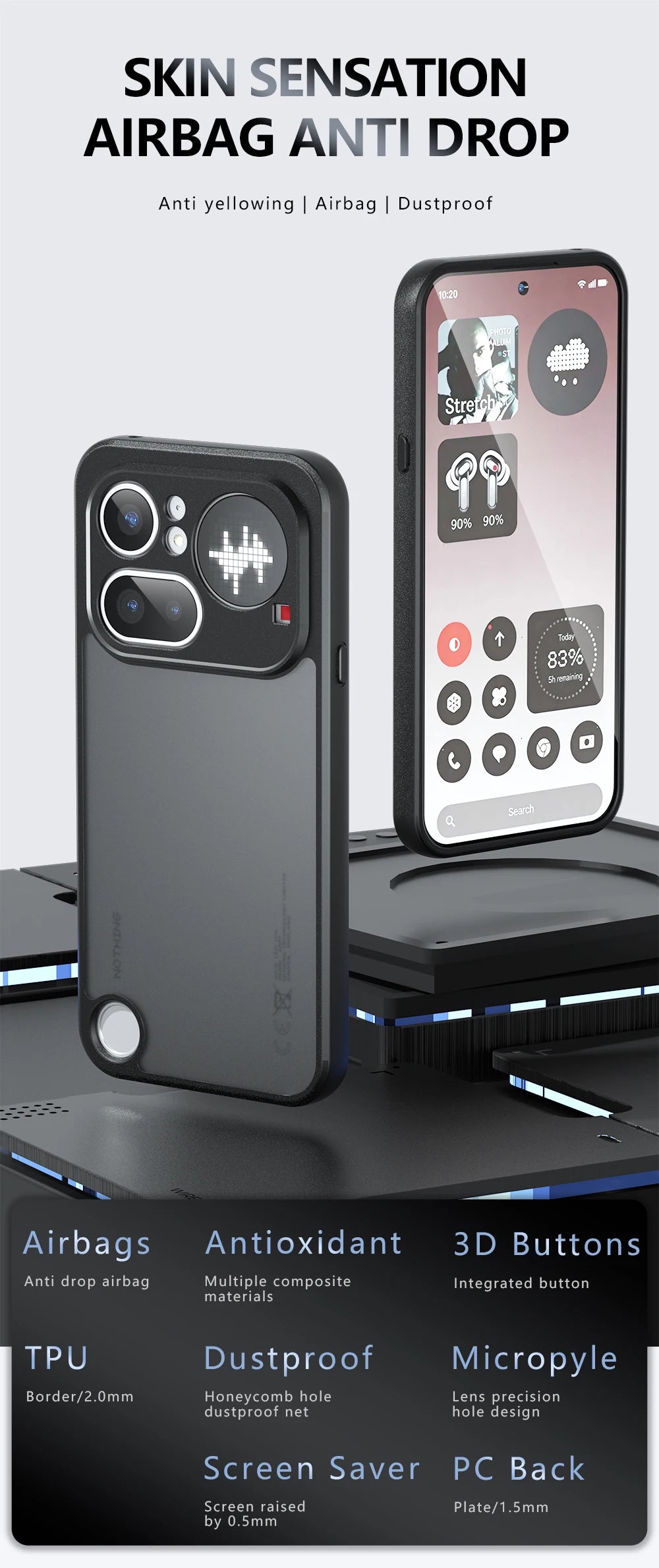 For Nothing Phone 4a Pro Case Matte Transparent Back Cover Protect Shell Shockproof Bumper
