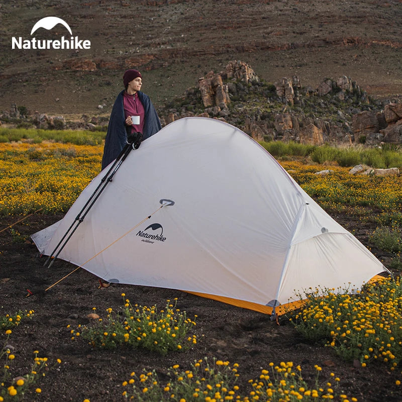 Naturehike 10D Camping Tent Ultralight Waterproof 1 Person Hiking Tents Outdoor Portable Beach Fishing Trekking Shelter Tents